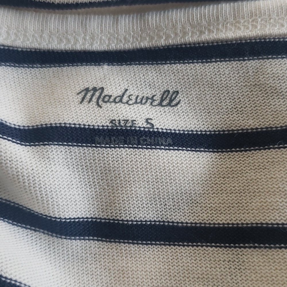 Madewell new white and blue striped sleeveless shirt size S - Picture 5 of 5